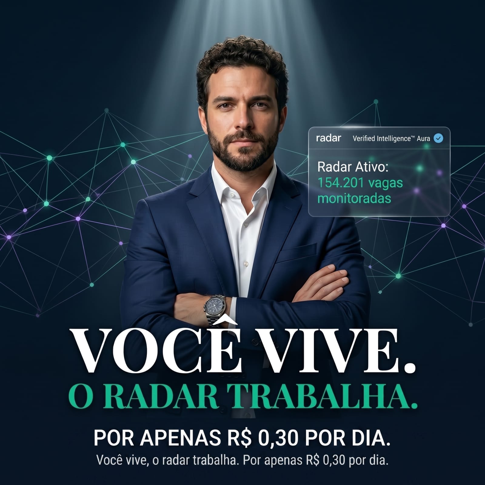 Executivo sênior com Radar ativo — enquanto você trabalha, a eleva constrói seu futuro